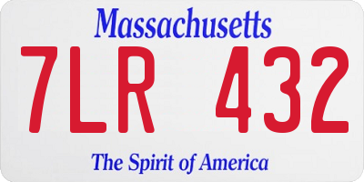 MA license plate 7LR432