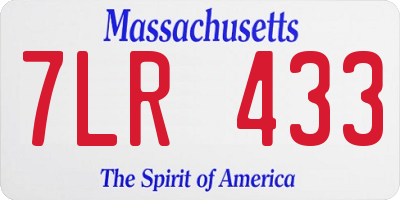 MA license plate 7LR433