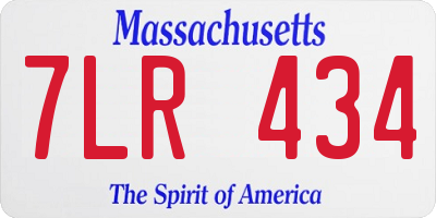 MA license plate 7LR434