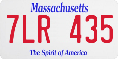 MA license plate 7LR435