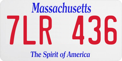 MA license plate 7LR436