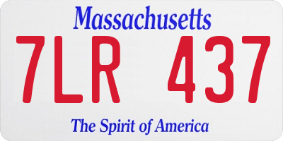 MA license plate 7LR437