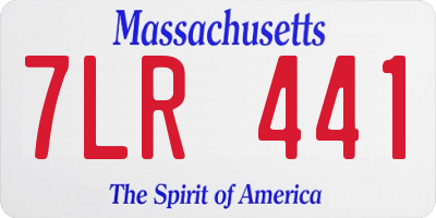 MA license plate 7LR441