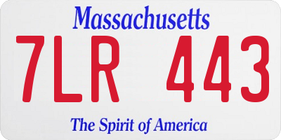 MA license plate 7LR443