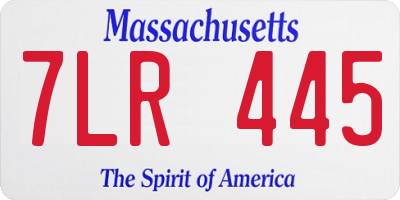 MA license plate 7LR445