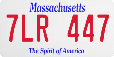 MA license plate 7LR447