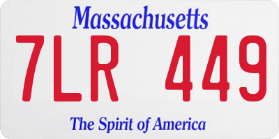 MA license plate 7LR449