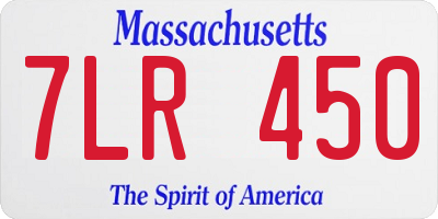 MA license plate 7LR450