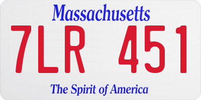 MA license plate 7LR451