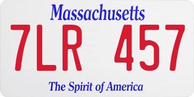 MA license plate 7LR457