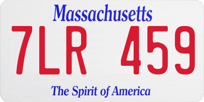 MA license plate 7LR459