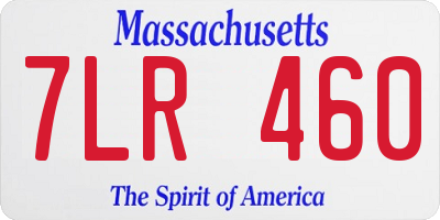 MA license plate 7LR460
