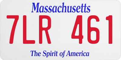 MA license plate 7LR461