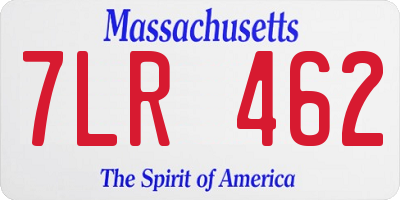 MA license plate 7LR462