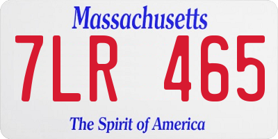 MA license plate 7LR465