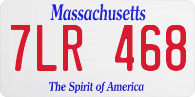 MA license plate 7LR468