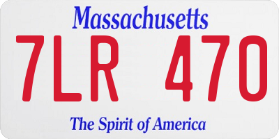 MA license plate 7LR470