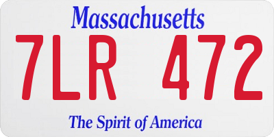 MA license plate 7LR472