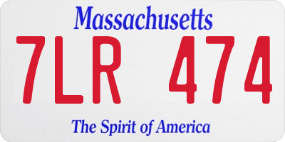 MA license plate 7LR474