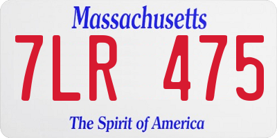 MA license plate 7LR475
