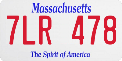 MA license plate 7LR478