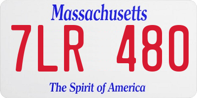 MA license plate 7LR480