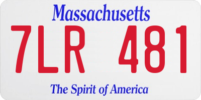 MA license plate 7LR481