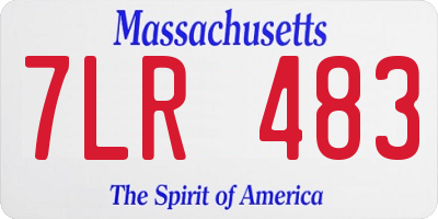 MA license plate 7LR483