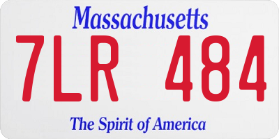 MA license plate 7LR484