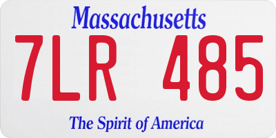 MA license plate 7LR485