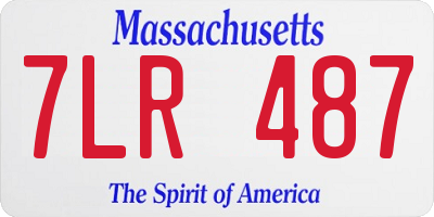 MA license plate 7LR487