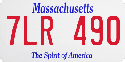 MA license plate 7LR490