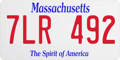 MA license plate 7LR492