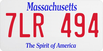 MA license plate 7LR494