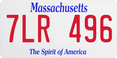 MA license plate 7LR496