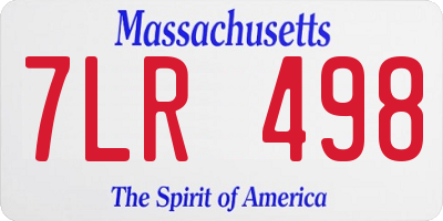 MA license plate 7LR498