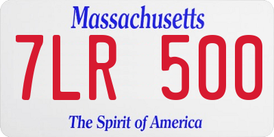 MA license plate 7LR500