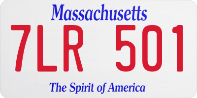 MA license plate 7LR501