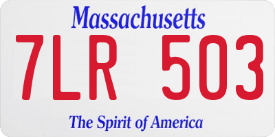 MA license plate 7LR503