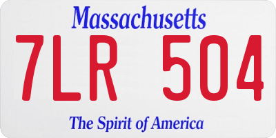 MA license plate 7LR504