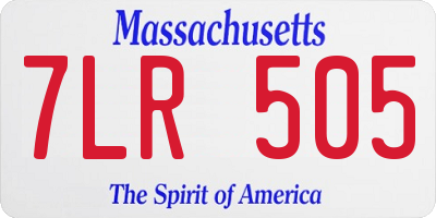 MA license plate 7LR505