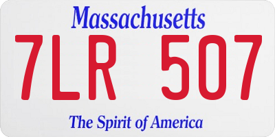 MA license plate 7LR507