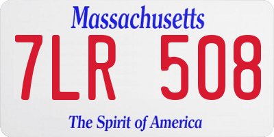 MA license plate 7LR508