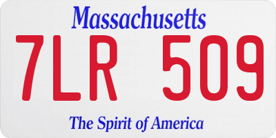 MA license plate 7LR509