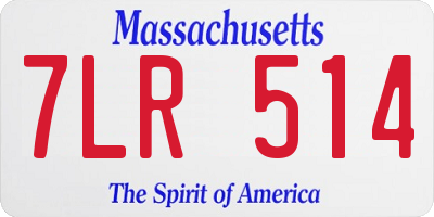 MA license plate 7LR514