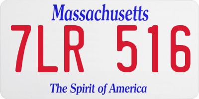 MA license plate 7LR516