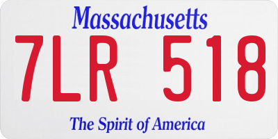 MA license plate 7LR518