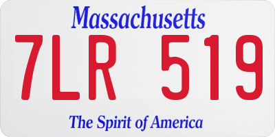MA license plate 7LR519