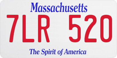 MA license plate 7LR520