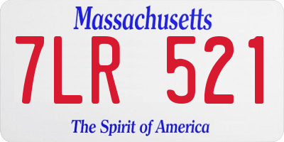 MA license plate 7LR521